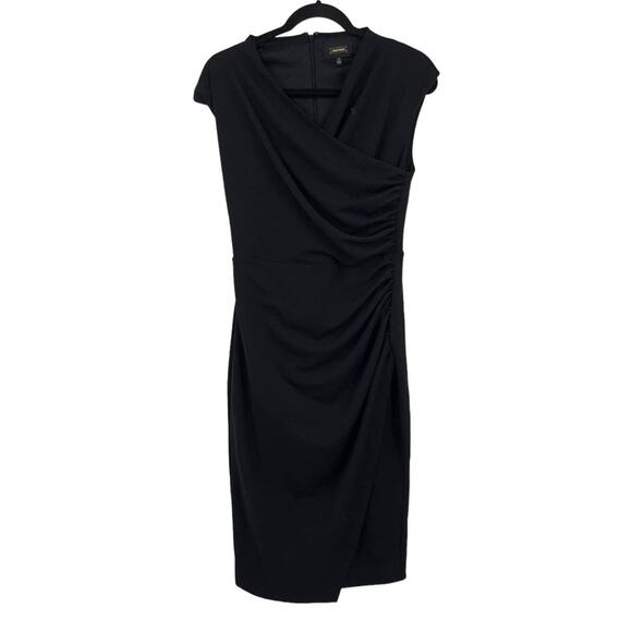 Alexia Admor dress Yoon Cap Sleeves draped sheath black size Small S - Picture 2 of 5
